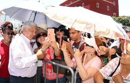 López Obrador, en un acto de campaña en Guanajuato.