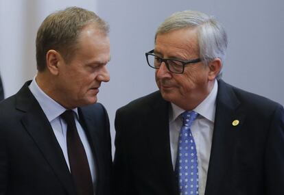 Tusk, del Consejo Europeo, y Juncker, de la Comisión, este miércoles.