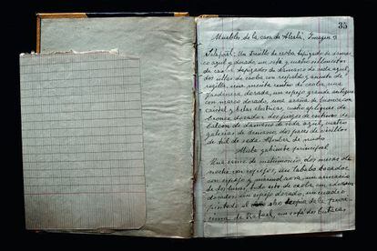 Cuaderno de notas que perteneció a Pepita Azaña.