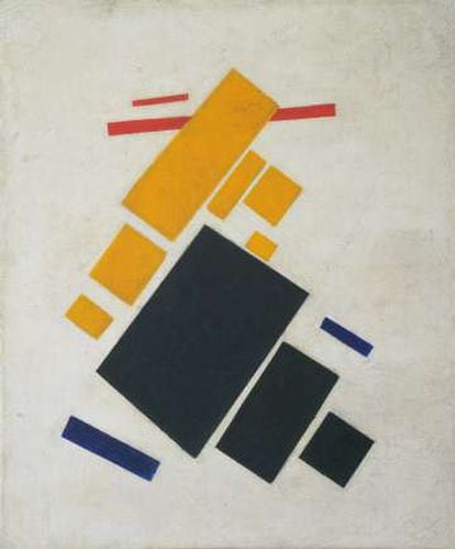 'Composición suprematista: avión volando' (1915), de Malévich.