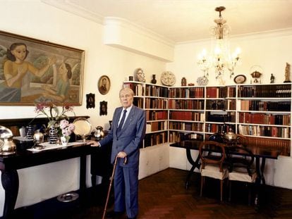 Jorge Luis Borges, en su casa de Buenos Aires, en 1983. 