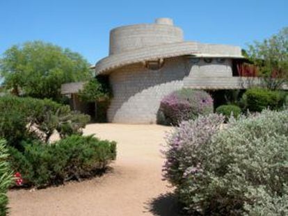 Detalle de la casa diseñada por Frank Lloyd Wright en Phoenix (Arizona).