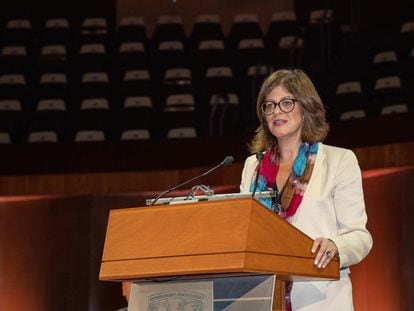 Karina Batthyány, en la ceremonia inaugural de la Novena Conferencia Latinoamericana y Caribeña de Ciencias Sociales (CLACSO 2022), en Ciudad de México.