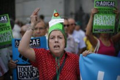 Manifestación de afectados por preferentes de Bankia.