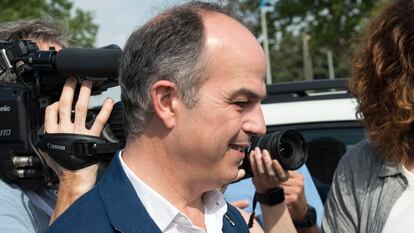 El exconsejero Jordi Turull, en un momento del congreso de Junts en Argelès-sur-Mer (Francia)