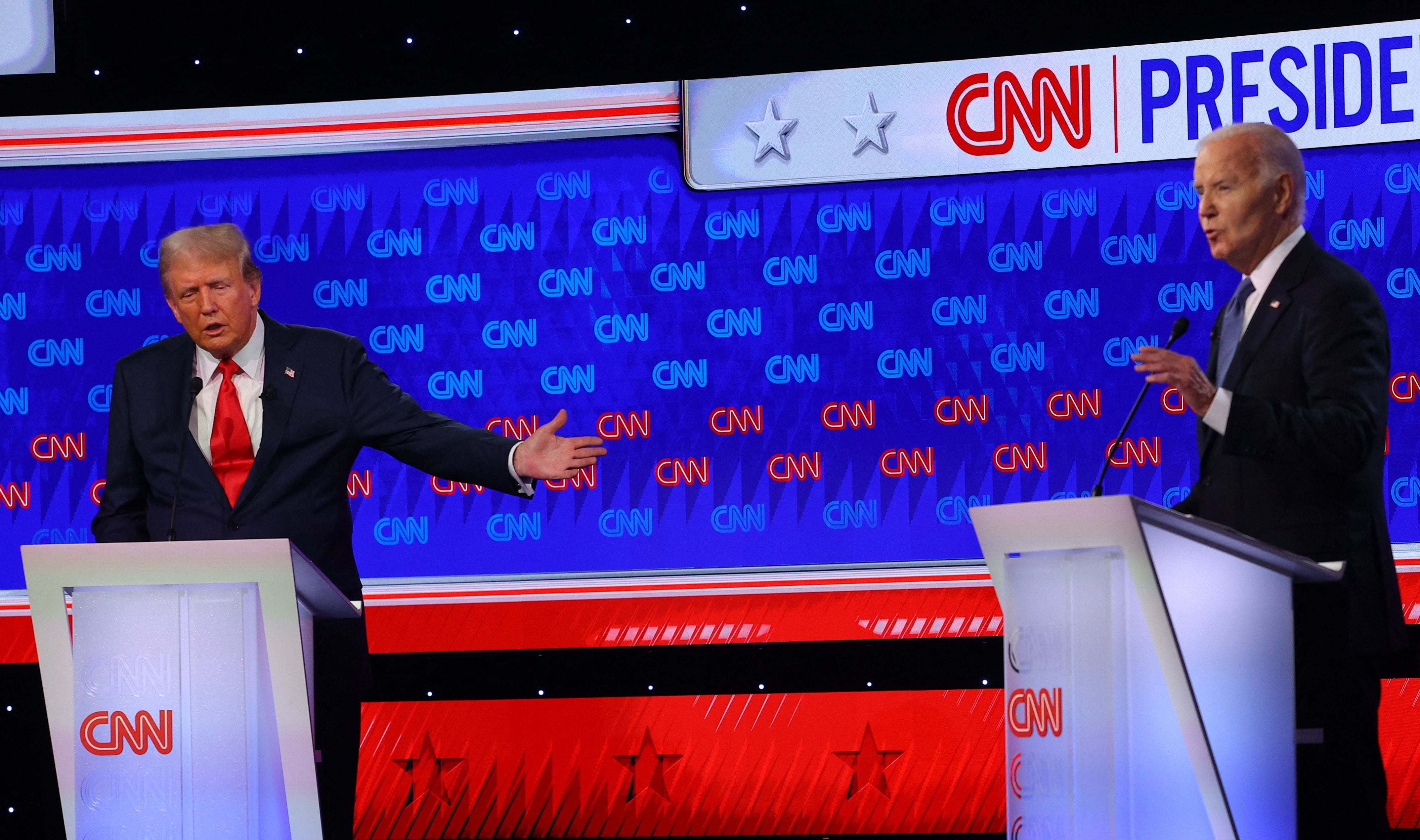 Biden y Trump, en el debate de CNN en Atlanta.
