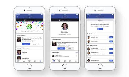 Interfaz de Messenger para niños de Facebook.