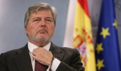 Íñigo Méndez de Vigo, en la rueda de prensa posterior al Consejo de Ministros, en enero.