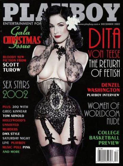 Dita Von Teese en la portada de la revista de 2002.