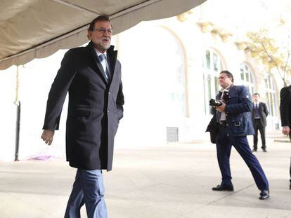 El presidente del Gobierno, Mariano Rajoy, este lunes en Madrid.