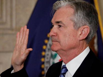 Jerome Powell, en el momento de jurar su cargo.