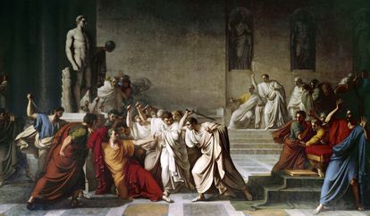 'The death of Julius Caesar in the Roman Senate', by Vicenzo Camuccini (1771-1844), in the National Museum of Capodimonte.