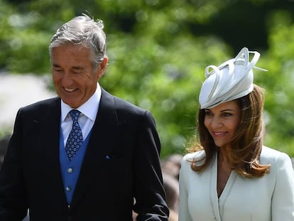 David y Jane Matthews, en 2017 en la boda de su hijo y Pippa Middleton.