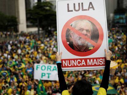 Seguidor de Bolsonaro en Sao Paulo.