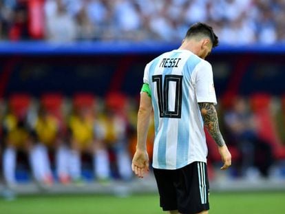 Messi, en un partido con Argentina durante el pasado Mundial.