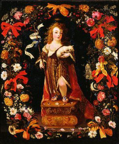 Cuadro pintado por Josefa de Óbidos en el que representa a san Juan Bautista.