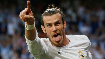 Gareth Bale celebra el gol ante el City.
