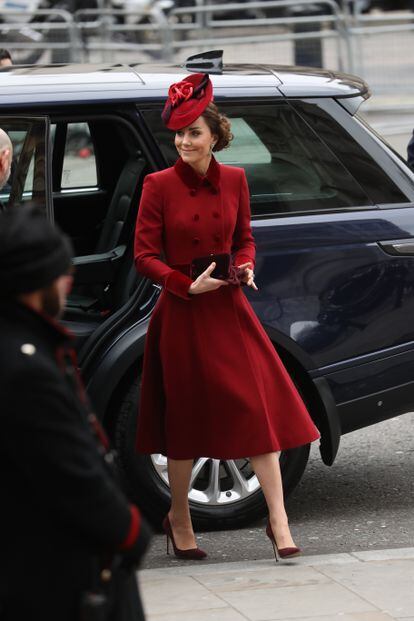 Kate Middleton, a su llegada a Westminster a la celebración del día de la Commonwealth.
