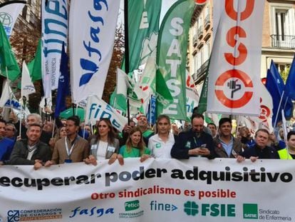 Manifestación en Madrid del sábado 22 de octubre para reclamar la recuperación del poder adquisitivo.