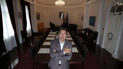 Fabian Picardo, ministro principal de Gibraltar, en la sede gubernativa, el jueves.
