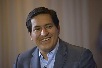 Andrés Arauz, candidato presidencial en Ecuador, durante una entrevista celebrada el 7 de febrero