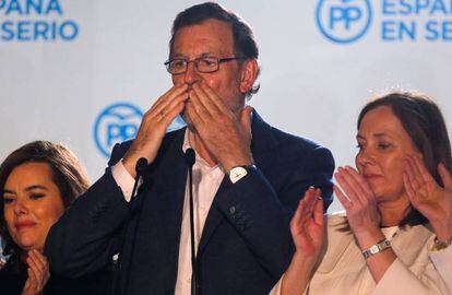 Mariano Rajoy celebrant la vict&ograve;ria. 