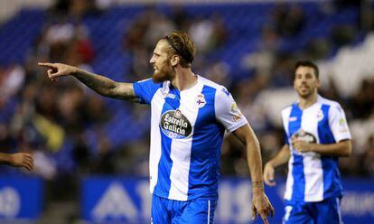 Albentosa, futbolista del Deportivo, que se enfrenta este fin de semana al Eibar.