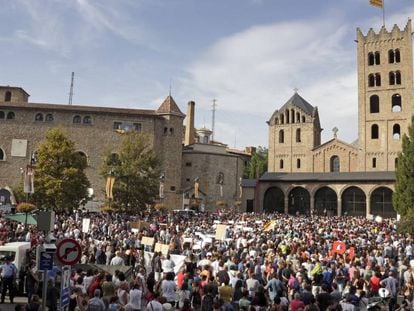 Homenaje a las víctimas del 17-A, el 26 de agosto de 2017 en Ripoll.