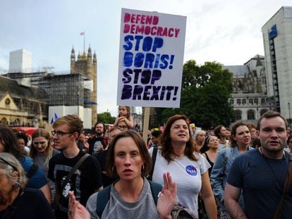 Manifestación contra el Brexit en Londres, el miércoles.