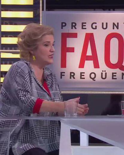 Pilar Rahola, al programa de TV3 'Preguntes freqüents'.