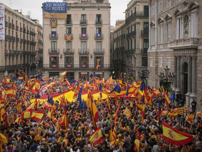 Manifestació contra el referèndum i per la unitat d'Espanya a Barcelona