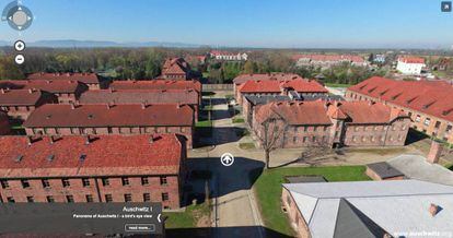 Vista aérea del campo de concentración nazi de Auschwitz.