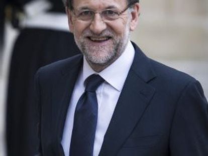 Mariano Rajoy, a su llegada a Par&iacute;s este martes.