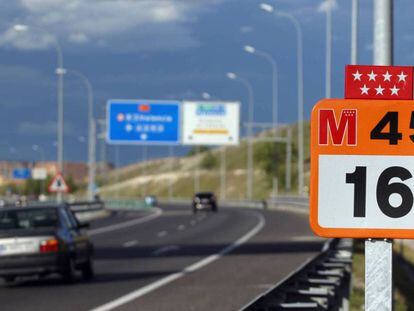 Tramo de la carretera M-45 entre las autovías de Valencia y Andalucía.