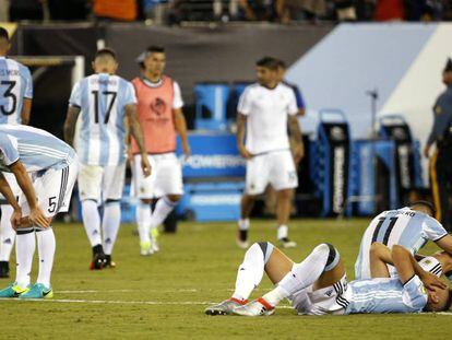 El equipo argentino tras la derrota en la final en Nueva Jersey.