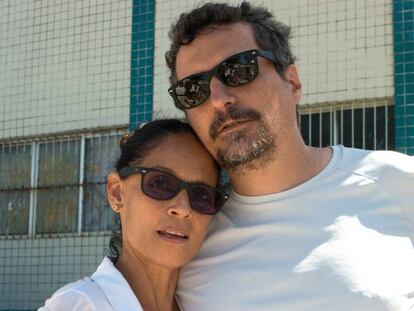 Sonia Braga y Kleber Mendonça en el rodaje de 'Aquarius'.