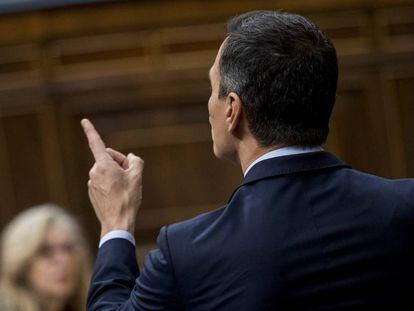 El presidente del Gobierno Pedro Sánchez este miércoles en el Congreso.