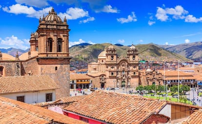 La plaza de Armas de la ciudad de Cuzco. 