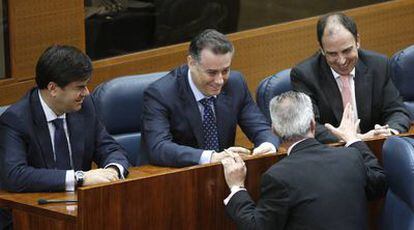 Alfonso Bosch, Alberto López Viejo y Benjamín Martín Vasco, diputados de la Asamblea de Madrid imputados en el <i>caso Gürtel.</i>