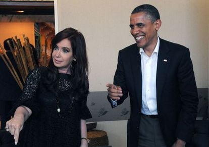 La presidenta argentina, Cristina Fernández, y Barack Obama.