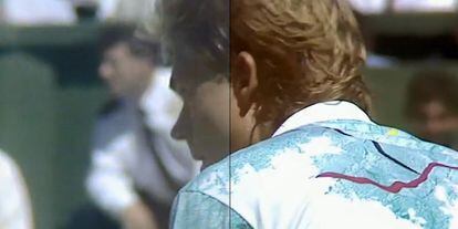 Esta imagen de Edberg, frente a Becker en 1990, subraya la diferencia en la calidad de la imagen tras la remasterización.