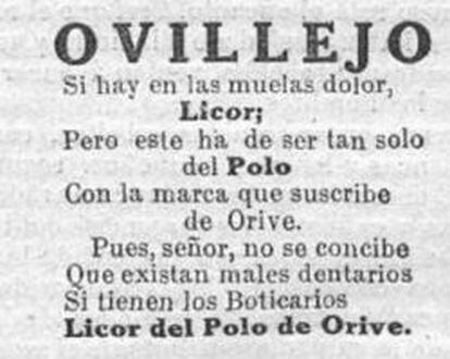 Una de las notas publicitarias de Orive en los periódicos de la época.