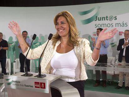 Susana Díaz, recién proclamada candidata a la presidencia de la Junta.