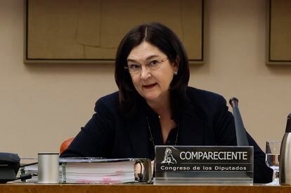 La presidenta de la Comisión Nacional de los Mercados y la Competencia (CNMC), Cani Fernández, comparece este jueves en la Comisión de Asuntos Económicos en el Congreso de los Diputados.