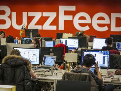 Redacci&oacute;n de BuzzFeed en Nueva York. 