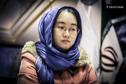 Zhongyi Tan, ayer, durante la final del Mundial en Teherán