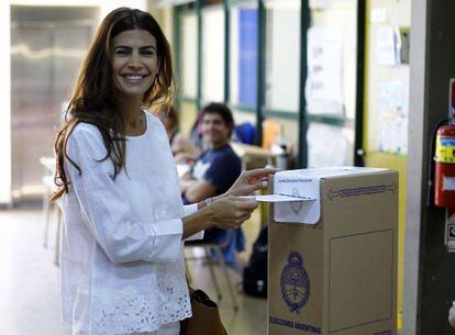 La esposa de Macri, Juliana Awada, al votar el pasado domingo.
