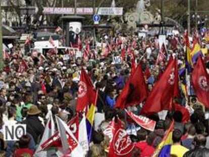 Imagen de la manifestación contra la reforma laboral el 11 de marzo de 2012.