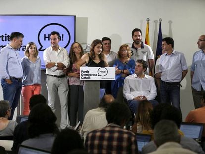 La direcció del Partit Demòcrata Català amb Marta Pascal al centre.