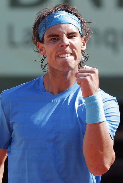 Nadal festeja un punto frente a Soderling.